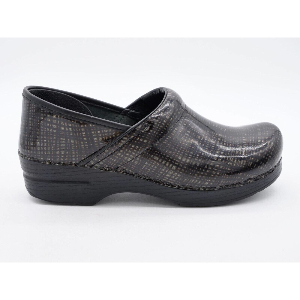 Dansko Original Professional Womens 11 Clogs Black Metallic Patent Leather Shoe - Picture 4 of 11